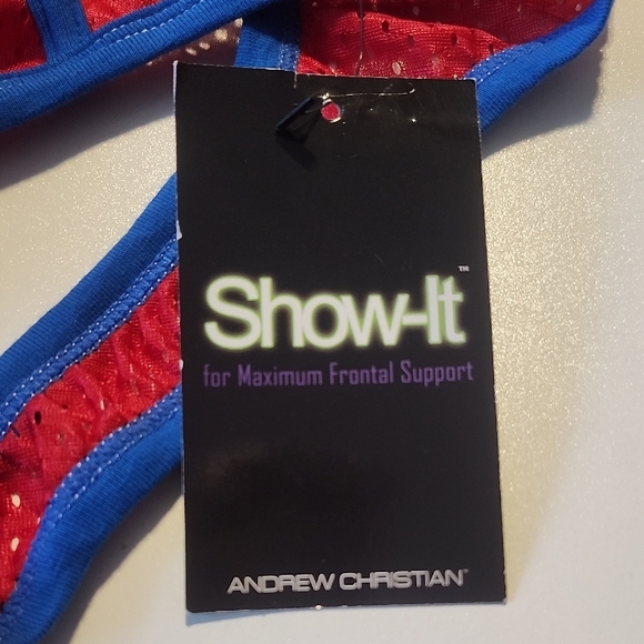 Andrew Christian Red and Blue Men's Briefs Very Rare - Picture 2 of 7